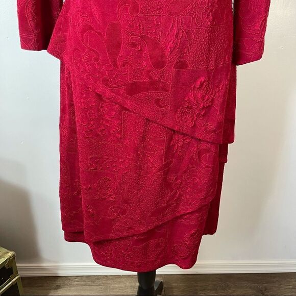 Connected Apparel LS Asymmetric Tiered Dress Size 10 - Picture 7 of 16